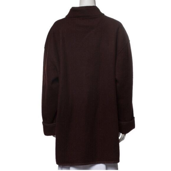 Diane Von Furstenberg Vintage Brown Felt Oversized‎ Sweater Jacket Sz M/L - Picture 2 of 9